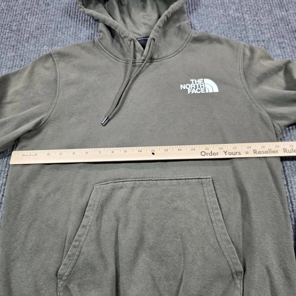 The North Face‎ Hoodie Mens Small Green Pullover Sweatshirt Logo Fleece